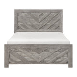 Corbin Gray Chevron Pattern Eastern King Bed - Ornate Home