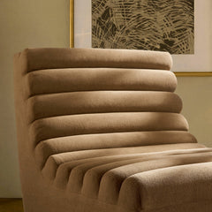 Corbin Latte Performance Fleece Armless Accent Chair - Ornate Home