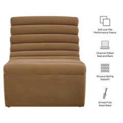 Corbin Latte Performance Fleece Armless Accent Chair - Ornate Home