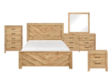 Corbin Natural 5-Piece Queen Bedroom Set (V-Pattern) - Ornate Home