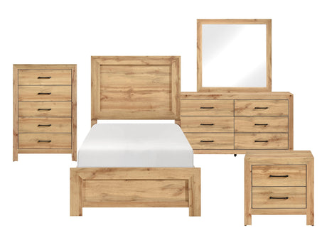 Corbin Natural 5-Piece Twin Bedroom Set - Ornate Home