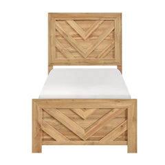 Corbin Natural 5-Piece Twin Bedroom Set (V-Pattern) - Ornate Home