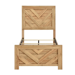 Corbin Natural 5-Piece Twin Bedroom Set (V-Pattern) - Ornate Home