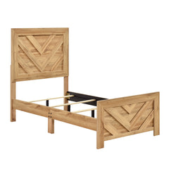 Corbin Natural 5-Piece Twin Bedroom Set (V-Pattern) - Ornate Home