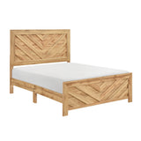 Corbin Natural Chevron Pattern California King Bed in a Box - Ornate Home