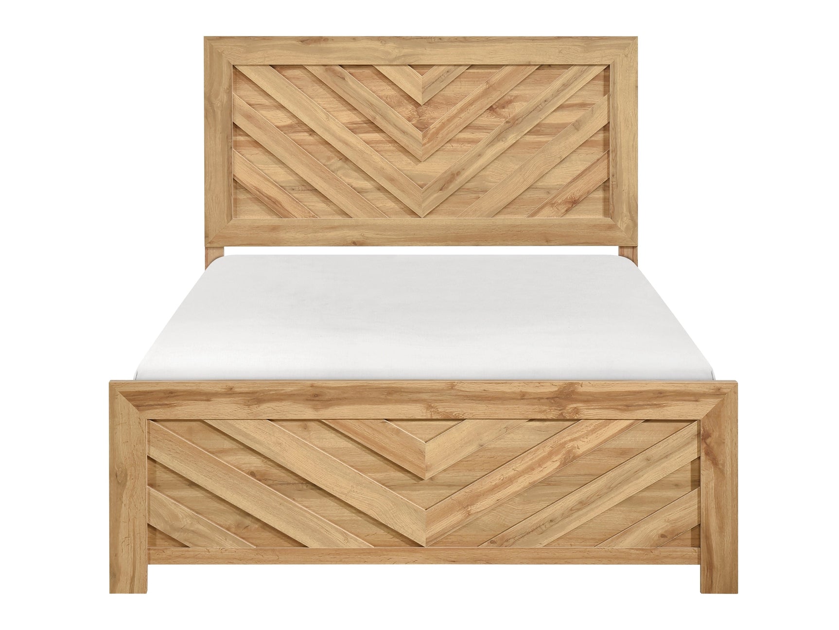 Corbin Natural Chevron Pattern Queen Bed in a Box - Ornate Home