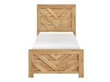 Corbin Natural Chevron Pattern Twin Bed in a Box - Ornate Home