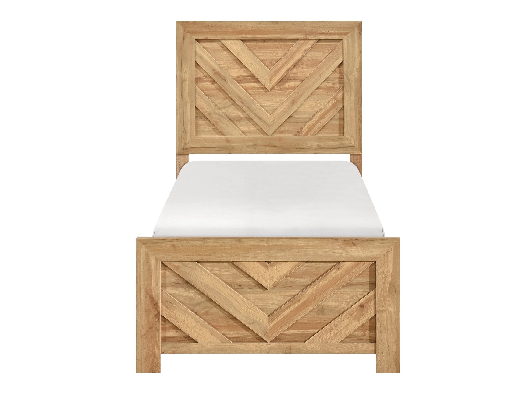 Corbin Natural Chevron Pattern Twin Bed in a Box - Ornate Home