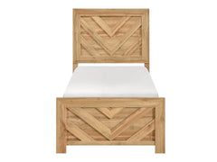 Corbin Natural Chevron Pattern Twin Bed in a Box - Ornate Home