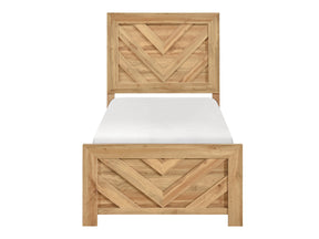 Corbin Natural Chevron Pattern Twin Bed in a Box - Ornate Home