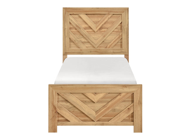 Corbin Natural Chevron Pattern Twin Bed in a Box - Ornate Home