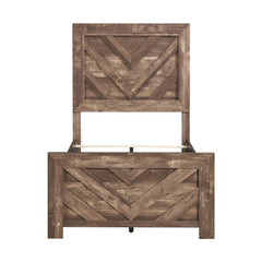 Corbin Rustic Brown 4-Piece Twin Bedroom Set (V-Pattern) - Ornate Home