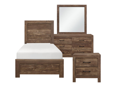 Corbin Rustic Brown 4-piece Twin Bedroom Set - Ornate Home