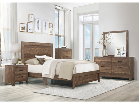 Corbin Rustic Brown 5-Piece Queen Bedroom Set - Ornate Home