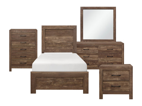 Corbin Rustic Brown 5-Piece Twin Bedroom Set - Ornate Home