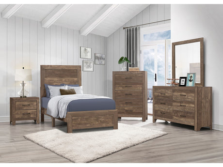 Corbin Rustic Brown 5-Piece Twin Bedroom Set - Ornate Home