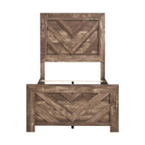 Corbin Rustic Brown 5-Piece Twin Bedroom Set (V-Pattern) - Ornate Home
