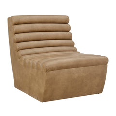 Corbin Toast Vegan Leather Armless Accent Chair - Ornate Home