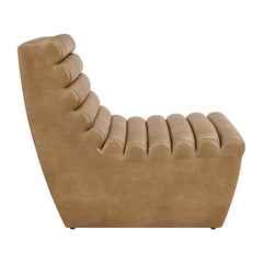 Corbin Toast Vegan Leather Armless Accent Chair - Ornate Home
