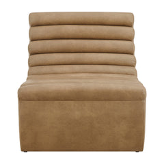 Corbin Toast Vegan Leather Armless Accent Chair - Ornate Home