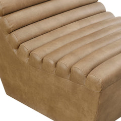 Corbin Toast Vegan Leather Armless Accent Chair - Ornate Home