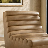 Corbin Toast Vegan Leather Armless Accent Chair - Ornate Home