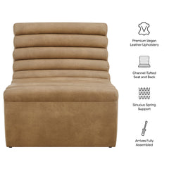 Corbin Toast Vegan Leather Armless Accent Chair - Ornate Home