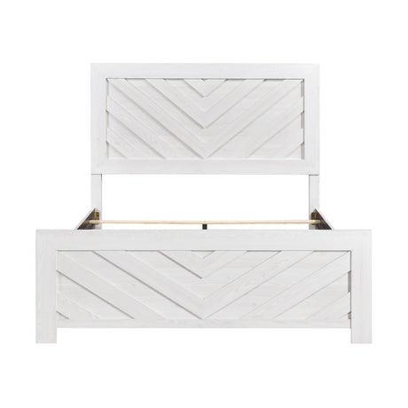 Corbin White 4-Piece Queen Bedroom Set (V-Pattern) - Ornate Home