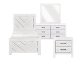 Corbin White 4-Piece Twin Bedroom Set (V-Pattern) - Ornate Home