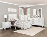 Corbin White 4-Piece Twin Bedroom Set (V-Pattern) - Ornate Home