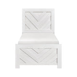 Corbin White 4-Piece Twin Bedroom Set (V-Pattern) - Ornate Home