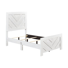 Corbin White 4-Piece Twin Bedroom Set (V-Pattern) - Ornate Home