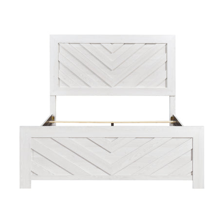 Corbin White 5-Piece Queen Bedroom Set (V-Pattern) - Ornate Home