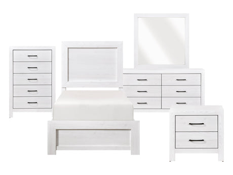 Corbin White 5-Piece Twin Bedroom Set - Ornate Home