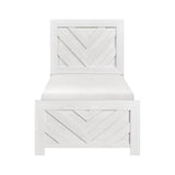 Corbin White 5-Piece Twin Bedroom Set (V-Pattern) - Ornate Home