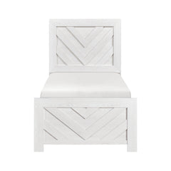 Corbin White 5-Piece Twin Bedroom Set (V-Pattern) - Ornate Home