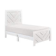 Corbin White 5-Piece Twin Bedroom Set (V-Pattern) - Ornate Home