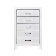 Corbin White 5-Piece Twin Bedroom Set (V-Pattern) - Ornate Home