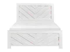Corbin White Chevron Pattern Eastern King Bed - Ornate Home