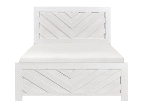 Corbin White Chevron Pattern Eastern King Bed - Ornate Home