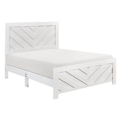 Corbin White Chevron Pattern Eastern King Bed - Ornate Home