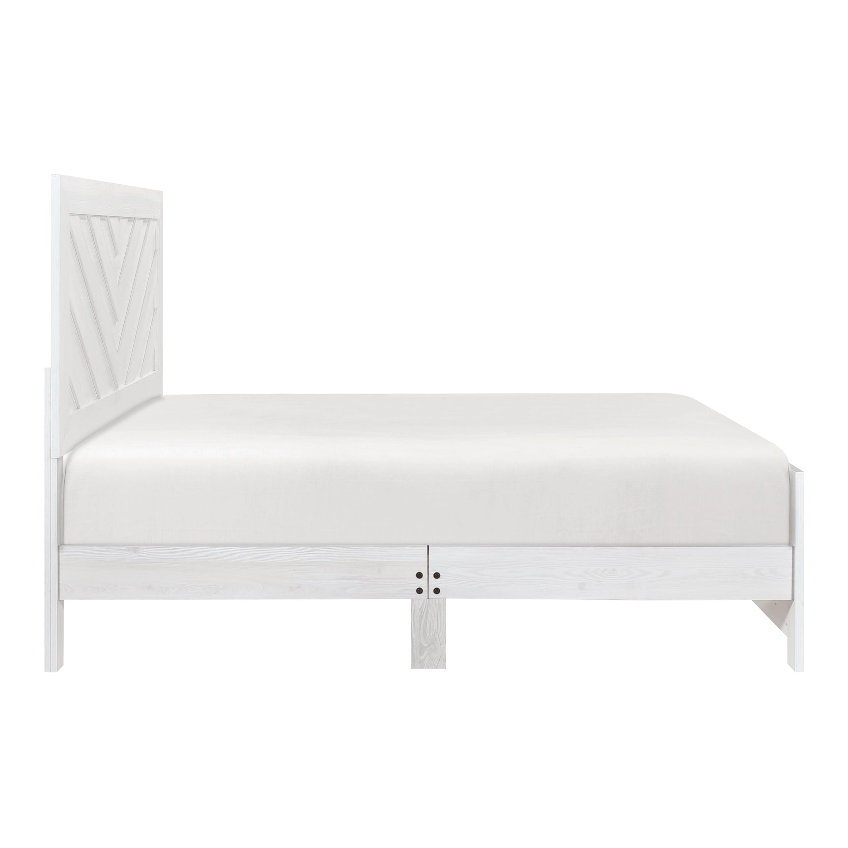 Corbin White Chevron Pattern Eastern King Bed - Ornate Home