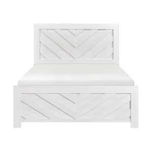 Corbin White Chevron Pattern Full Bed - Ornate Home