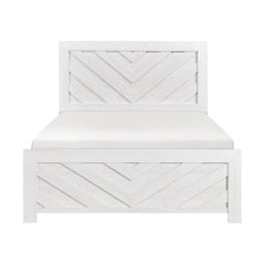 Corbin White Chevron Pattern Full Bed - Ornate Home