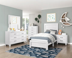 Corbin White Twin Bed - Ornate Home