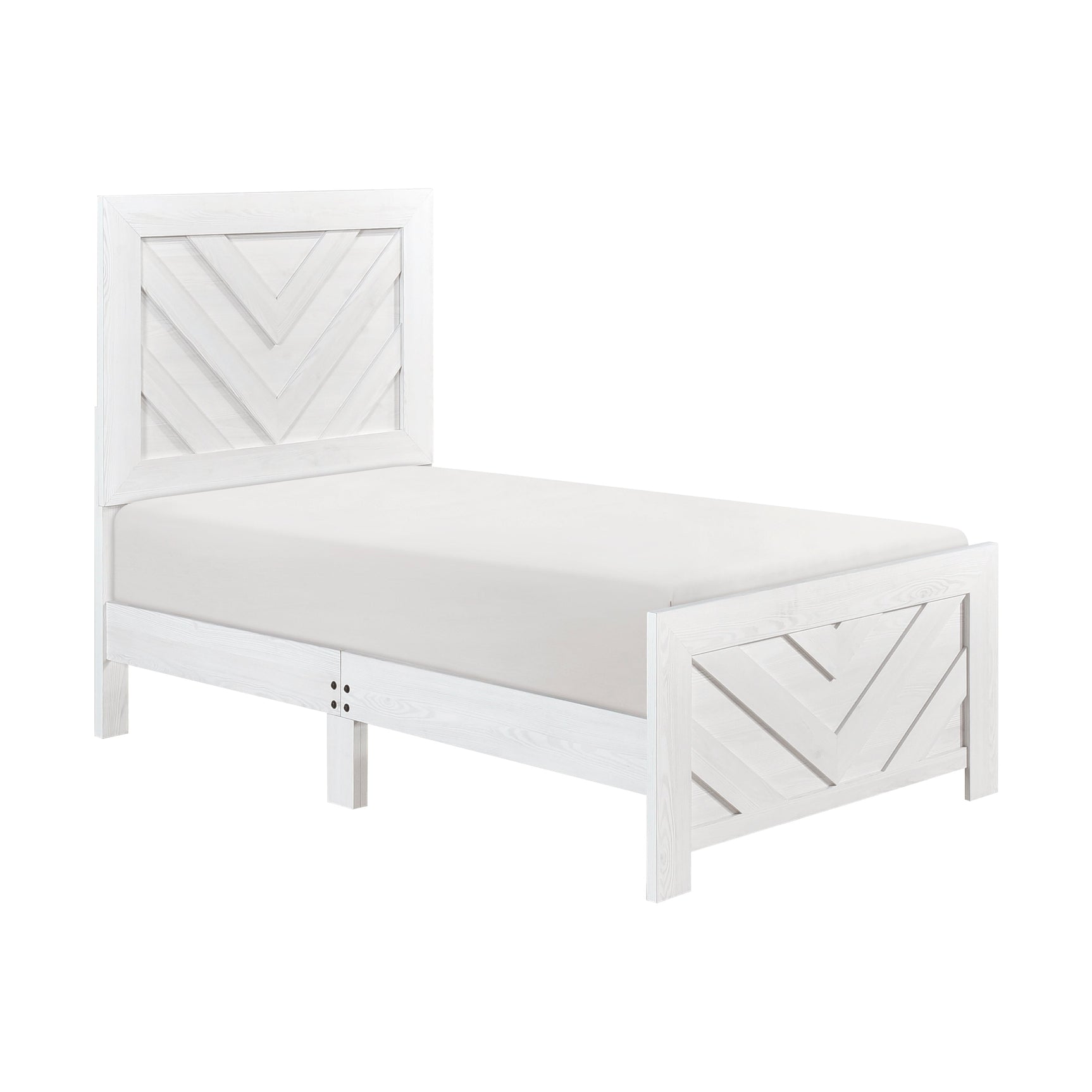 Corbin White Twin Bed - Ornate Home