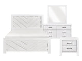 Corbin White V-Pattern 4-Piece Queen Bedroom Set - Ornate Home