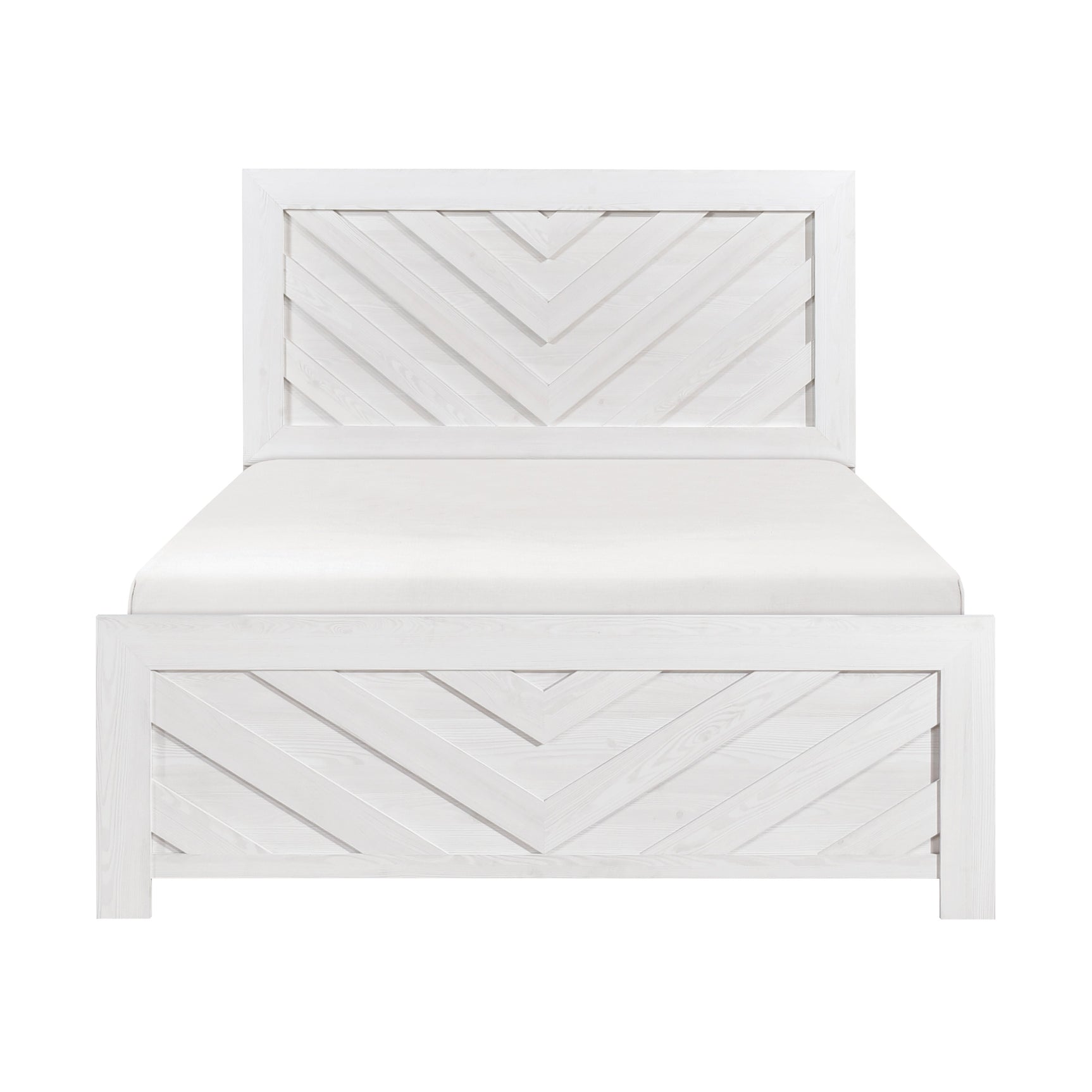 Corbin White V-Pattern 4-Piece Queen Bedroom Set - Ornate Home