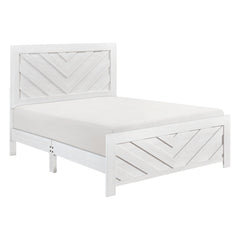 Corbin White V-Pattern 4-Piece Queen Bedroom Set - Ornate Home