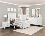 Corbin White V-Pattern 4-Piece Queen Bedroom Set - Ornate Home